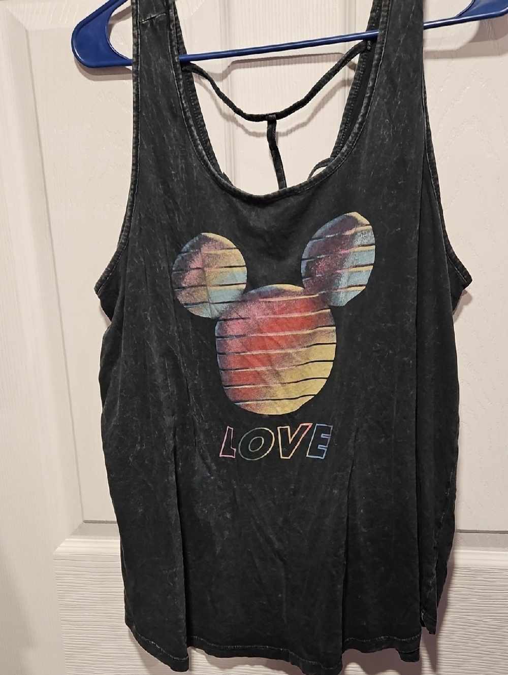 Torrid Black Tank with Rainbow Mickey-Style Graphic